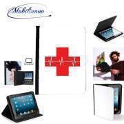 pochette SAMSUNG GALAXY TAB A6 10'' avec clip ceinture Croix de secourisme EKG Heartbeat