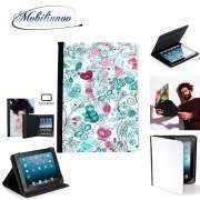 pochette SAMSUNG GALAXY TAB A6 10'' avec clip ceinture doodle flowers and butterflies