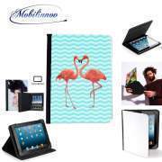 pochette Lenovo Tab 10" avec clip ceinture flamingo love