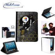 pochette Lenovo Tab 10" avec clip ceinture Football Helmets Pittsburgh