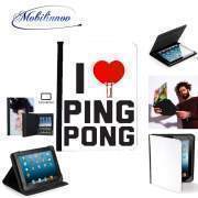 pochette SAMSUNG GALAXY TAB A6 10'' avec clip ceinture I love Ping Pong